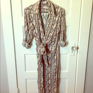 Snakeskin print wrap dress
